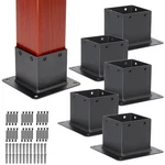 Zlinke 6 Pcs Metal 4 Post Base,inner Size 3.5"X3.5" Brackets Heav.... Fixed Price $77.39.