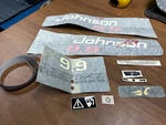 Nib Nos Oem Omc Evinrude Johnson Decal Set 9.9 1995 White 436262 Minus Horse. Fixed Price $40.00.
