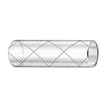 Trident Marine 1" X 50' Clear Reinforced Pvc Hose Tubing - Red & Blue Tracer. Fixed Price $113.99.
