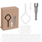 50 Pcs White Eye Screw Hooks For Hanging Heavy Duty With Safety Buckle.metal. Fixed Price $29.49.