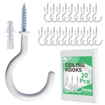 Etoolia 20 Pcs Ceiling Hooks For 2.9 Inches, White. Fixed Price $8.97.