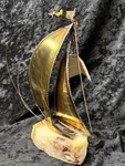 Vintage John De Mott Brass 9" Sail Boat Onyx Marble Base Signed Nautical Gift. Fixed Price $29.99.