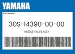 Yamaha Genuine Needle Valve Assy 30S-14390-00-00. Fixed Price $50.64.