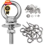 Zyuarom 12 Pack Stainless Steel Eye Bolts With Nuts, M6X26MM (1/4"X1"). Fixed Price $39.99.