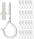 20 Pack Q Hanger Hooks With Safety Buckle, Rustproof Screw 2.2", White. Fixed Price $8.42.