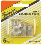 Cooper Bussmann BK/ATC-25 Fuse, Blade, 25A, 32V, Fast Acting (5 Pieces). Fixed Price $6.40.