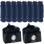 3/8" X 15' Boat Dock Lines W/ 12" Eyelet Navy Blue Double Braid Nylon 8-PACK. Fixed Price $38.00.