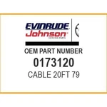 Evinrude Cable 20FT 79 0173120 Oem New. Fixed Price $79.98.