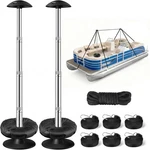 Fuprosico Pontoon Cover Support Poles With Ring Sandbag Much 2 Pack, Black. Fixed Price $68.99.