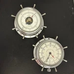 Vintage Chrome Airguide Marine Ship Wheel Clock And Barometer Set. Fixed Price $100.00.