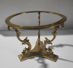 Vtg 3-LEG Brass Stand For Crystal Ball DISPLAY-6"X4"-FISH Face-rare-india. Fixed Price $22.00.