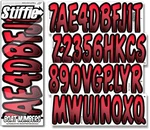 Stiffie WV02 Waveline Red /black 3" Alpha Numeric Registration Identification. Fixed Price $16.95.