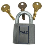 Yale Pin Tumbler Lock 798 Extra Keys Steel Shackle Aluminum Finish Vintage. Fixed Price $14.98.