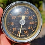 Vintage Airguide Marine Sea-speed Contralog 50MPH Speedometer 3.75". Fixed Price $12.50.