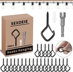 Black Eye Screw Hooks For Hanging Heavy Duty With Safety 50PCS,. Fixed Price $45.11.