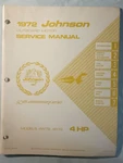 Omc Brp JM-7202 Johnson Outboard 1972 Hp Service Manual 4W72 4R72. Fixed Price $19.95.