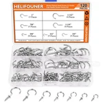 120 Pieces 7 Sizes Cup Hooks, Silver, Screw-in Ceiling Se.... Fixed Price $19.58.