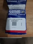 Johnson Evinrude Omc 436857 Plug And Nozzle Assembly. Fixed Price $20.00.
