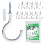 Etoolia 20 Pcs Ceiling Hooks For 2.9 Inches, White. Fixed Price $9.11.