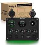 Nilight - 90125E Gang Multi Function Rocker Switch Green Backlit Dual Usb Char. Fixed Price $33.79.