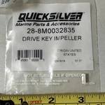 Mercury 28-8M0032835 Drive Key Impeller (lot Of Pcs). Fixed Price $10.00.