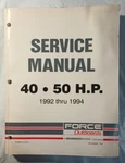 Mercury Force 90-823265 7/1994 40/50 Hp 1992 Thru Outboard Service Manual. Fixed Price $39.95.