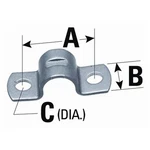 Seastar Cable Clamp Holes For 33C Series A: 7/8", B: 1/2", C: 3/16" 032010 Md. Fixed Price $9.00.