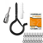 30 Pcs Q-hanger Hooks With Safety Buckle, Windproof Screw Wall Ceiling .... Fixed Price $19.74.
