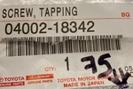 Toyota Genuine Parts 04002-18342 Screw Tapping Oem Pack Of 75 Pieces. Fixed Price $37.52.