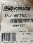 Mercury Quicksilver 15-805078A1 Oem Shim Set. Fixed Price $57.00.