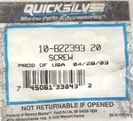 Mercury Quicksilver Marine Part # 10-822393 20 Screw Oem/genuine. Fixed Price $9.88.
