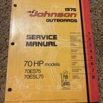 1975 P/n JM-7510 Johnson Outboard Motor Service Manual 70 Hp. Fixed Price $29.99.