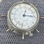 Vintage Chrome Airguide Marine Ship Wheel Clock. Fixed Price $60.00.
