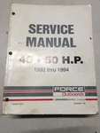 Mercury Force Outboards 40-50 Hp 1992-1994 Service Manual 90-823265. Fixed Price $12.50.