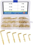 Glarks 120-PIECES 6 Size Brass Plated Square Hooks Lag Thread Handy Gold. Fixed Price $13.05.