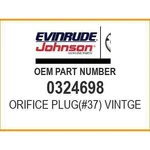Evinrude Orifice PLUG(#37) 0324698 Oem New. Fixed Price $10.47.