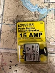 Blue Sea Systems #7056 Push Button Circuit Breaker 15 Amp.. Fixed Price $8.25.