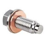 Deefill M12 X 1.75 Magnetic Oil Drain Plug Stainless Steel W/ Red Copper Washer. Fixed Price $32.99.