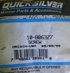 One New 10-806327 Genuine Mercury Quicksilver Screw Oem Part Equal 10-8M0204686. Fixed Price $7.99.