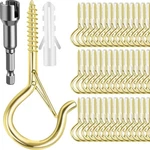 Fsah 100 Pack Screw-in Hooks For Outdoor String Lights, Q Hanger Ou.... Fixed Price $19.23.