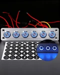 6 Gang Aluminum Marine Rocker Switch Panel - Pre Wired Blue Led Indicator. Fixed Price $57.91.