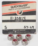 Five (5) Genuine Oem Mercury Quicksilver Nylock Hex Nuts 11-35814 New Nos. Fixed Price $9.64.