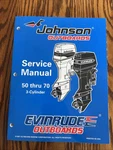 1998 Johnson Outboards "ec" Service Manual 50 Thru 70 Hp; 3-CYLINDER P/n 520208. Fixed Price $31.99.