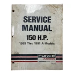 Force Outboards OB4643, 150 Hp. 1989 Thru 1991 Models Service Manual. Fixed Price $29.99.