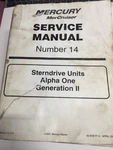Mercury #14 2001 Sterndrive Units/alpha 1/GEN Ii Service Manual P/n 90-818177-3. Fixed Price $30.00.