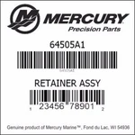 Oem Mercury Quicksilver Retainer Assembly, Piston Part # 64505A 1. Fixed Price $47.99.