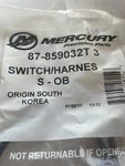 Mercury Quicksilver Trim Tilt Switch Harness Oem # 87-859032T3 (R457). Fixed Price $72.00.