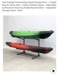 Teal Triangle G-system Freestanding Adjustable Kayak Canoe Paddle Board Rack. Fixed Price $100.00.