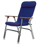 Seachoice High-back Canvas Folding Chair Blue W/red Trim Folds For Easy Storage. Fixed Price $271.33.
