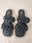Crown Vintage Oleya Leather Double Braided Strap Sandals 7M Black. Fixed Price $9.00.